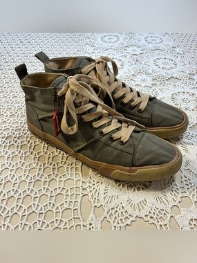 Levi’s Mens High Top Canvas Sneakers Olive Green Gum Sole Size 10.5 DISCONTINUED